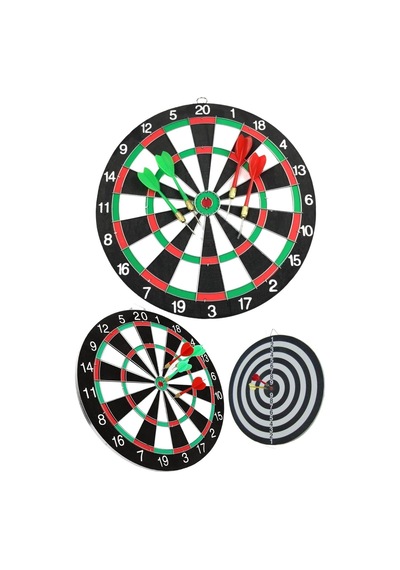 Çift Taraflı Dart Tahtası Ve 4 Adet Metal Uçlu Ok 30 CM Bullseye