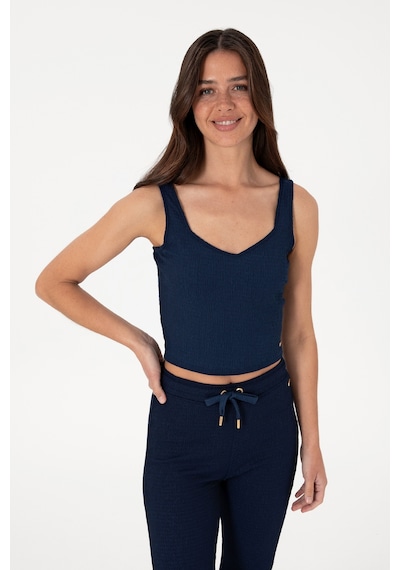 U.S. Polo Assn. Kadın Lacivert Kolsuz V Yaka Tişört 50306679-VR033