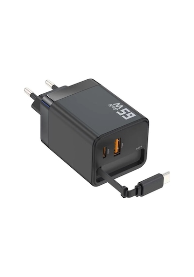 65w Süper Hızlı Şarj Cihazı Dahili Type-c Kablo Usb-c & Usb-a Çıkış Çoklu Cihaz Desteği Belirtilmemis