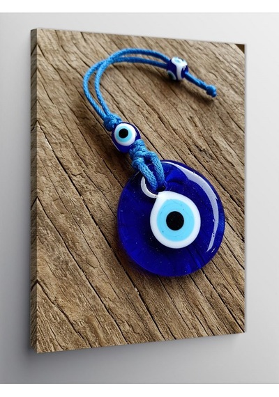 Kanvas Tablo Nazar Boncuğu Ve Koruma Simgesi 100cmx140cm