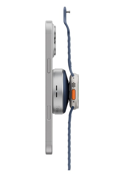 Energea Magduo Arc 2in1 80cm Dahili Kablolu 15w Telefon Saat Hızlı Şarj Standı - Mavi