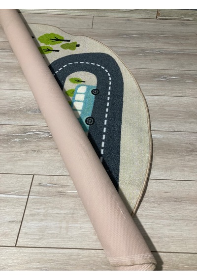Merinos Halı Daire Halı Kaymaz Tabanlı İnce 150x150 Ebatında 3mm