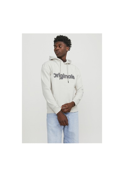 Jack & Jones Kapüşon Yaka Krem Erkek Sweatshırt 12246802 Jorlakewood Sweat Hood Bf
