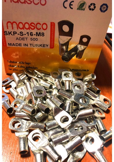 50- 100 Adet Maasco Skp -Bakir Pabuç 16Mm M10 Kablo 50 Adet