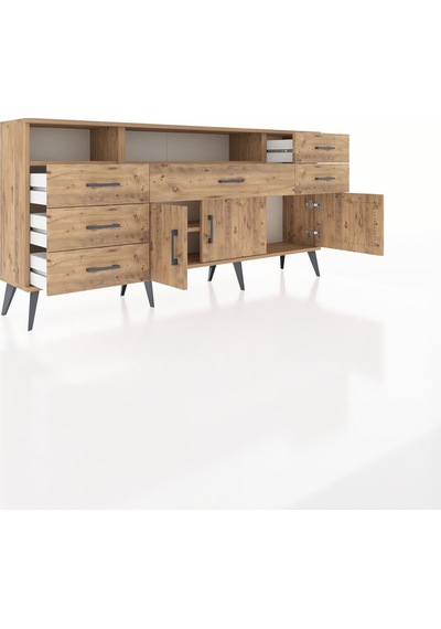 Arges Konsol 3 Raflı 6 Çekmeceli 3 Kapaklı 176x30x83 Çam-çam/çam Çam/çam Arges Konsol 3 Raflı 6 Çekmeceli 3 Kapaklı 176x30x83 Çam-çam/çam Çam/çam
