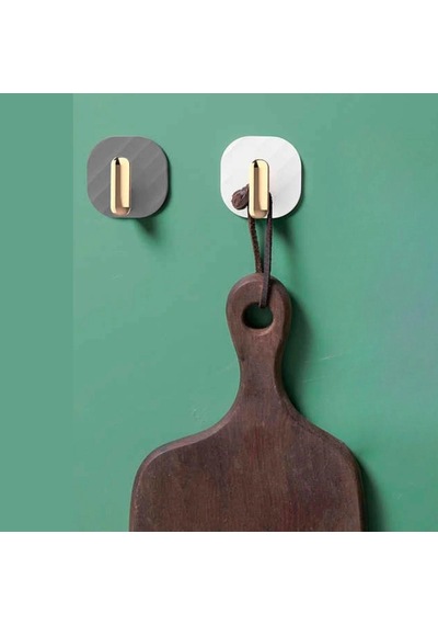 2li Yapışkanlı Retro Askılık Dolap Kapak Kulpu Gri Renkli