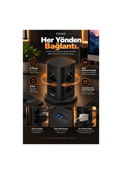 Robeve Fulltech Prıme 8 Li Akım Korumalı Kule Priz 3680w - Pd 20w, 1050j Koruma, 2 Usb-c + 2 Usb-a, 4 Bağımsız Güç Anahtarı, 2 Metre Kablolu Dikey Çoklu Priz Grup Priz Kule Tipi Grup Priz 2 M Robeve Fulltech Prıme 8 Li Akım Korumalı Kule Priz 3680w - Pd 20w, 1050j Koruma, 2 Usb-c + 2 Usb-a, 4 Bağımsız Güç Anahtarı, 2 Metre Kablolu Dikey Çoklu Priz Grup Priz Kule Tipi Grup Priz 2 M