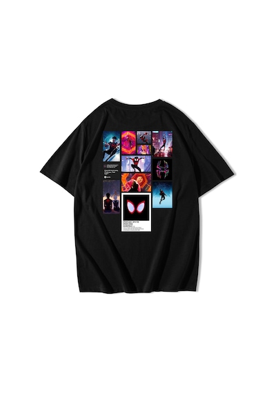 Brz Collection Unisex Oversize Spider-man: Into The Spider Verse T-shirt-siyah Siyah