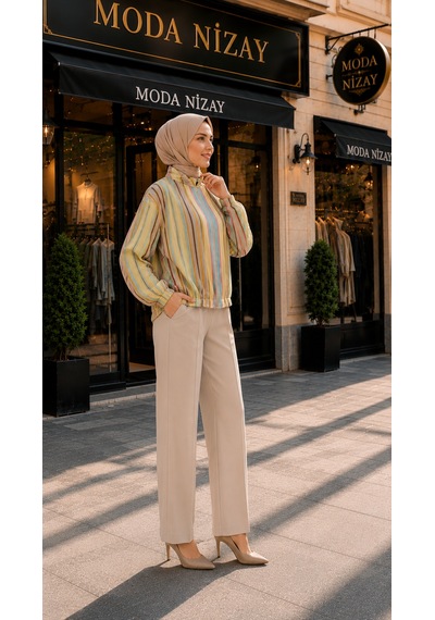 Sevitli Bomber Ceket-sarı-5940