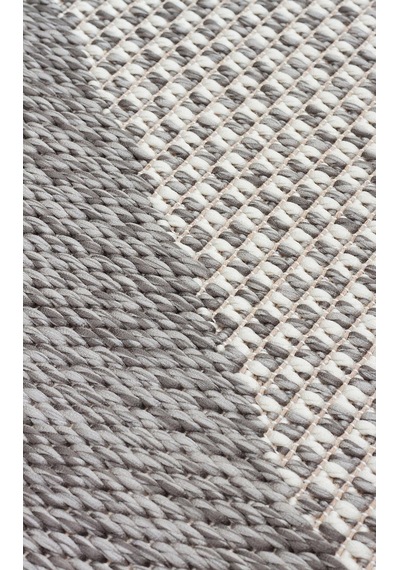 Bespoky Mono 03 Beige Geometrik Modern Salon Kilimi Gri
