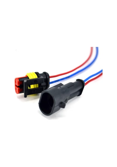 1 Takım 2 Pin Kablolu Süper Seal Elektrik Soketi Su Geçirmez Konnektör