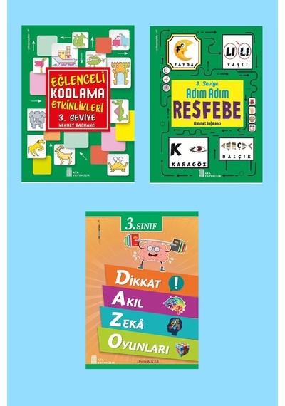 3.sınıf Eğlenceli Kodlama+resfebe+dikkat Akıl Zeka Oyunları