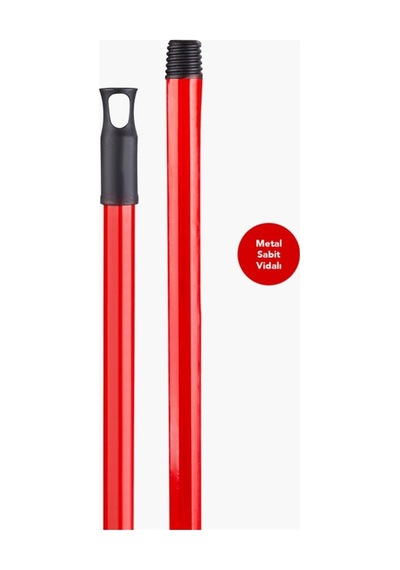 Flora Alüminyum Metal Vidalı Renkli Fırça Faraş Süpürge Çeksil Sap Sapı - 120 Cm. - 10 Adet