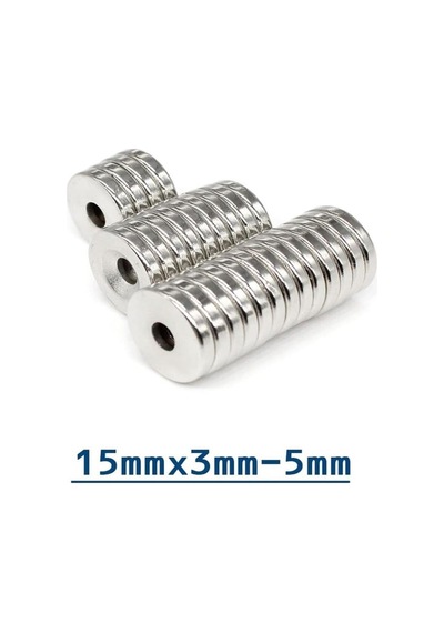 2 Adet 15x3 Mm Havşa Delikli Çok Güçlü Neodyum Mıknatıs Magnet