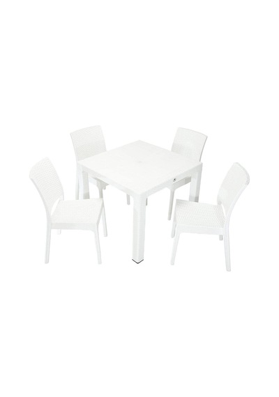 Mandella Elit Rattan 90x90 Elit Sandalye Masa Takımı Beyaz Çok Renkli Mandella Elit Rattan 90x90 Elit Sandalye Masa Takımı Beyaz Çok Renkli