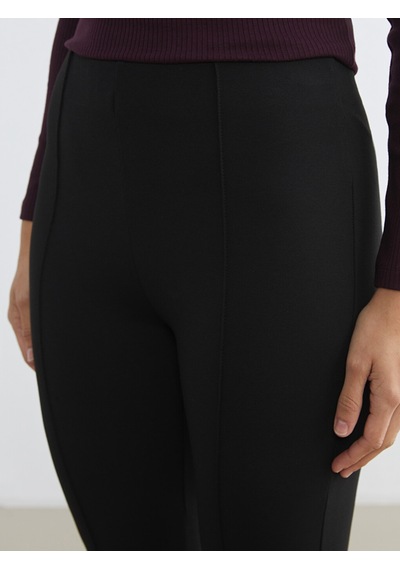 Lcwaıkıkı Classic Siyah Beli Lastikli İspanyol Paça Kadın Pantolon