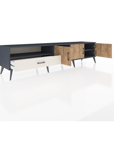 Hyperion Tv Ünitesi 3 Raflı Tek Çekmeceli 3 Kapaklı 220x44x51 Antrasit-çam/aytaşı Atlas Çam/aytası - Antrasıt Hyperion Tv Ünitesi 3 Raflı Tek Çekmeceli 3 Kapaklı 220x44x51 Antrasit-çam/aytaşı Atlas Çam/aytası - Antrasıt