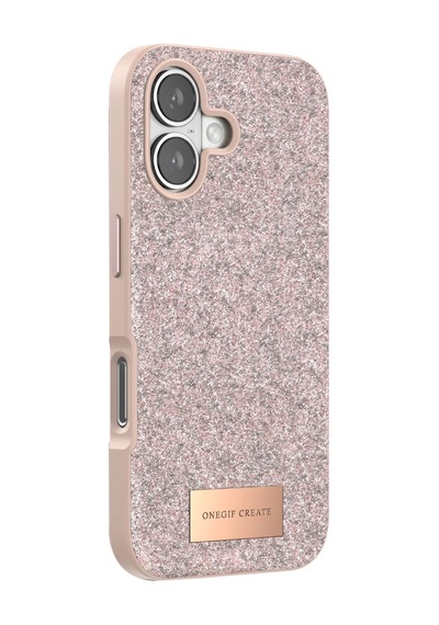 Onegif Apple İphone 17 Bright Simli Kapak - Pembe 0.2M-Çok Renkli