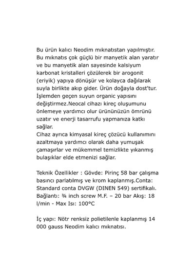 Electrolux Uyumlu Neocal Ithal Manyetik Kireç Önleyici-M6Wma102 - 552264993 Electrolux Uyumlu Neocal Ithal Manyetik Kireç Önleyici-M6Wma102 - 552264993