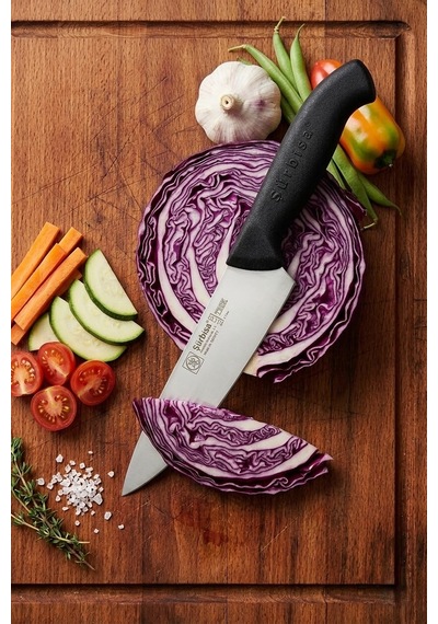 Sürmene Şef Aşçı Bıçağı Et, Ekmek, Sebze Günlük Genel Kullanım Mutfak Bıçak 32 Cm Sürbisa 61170 Siyah