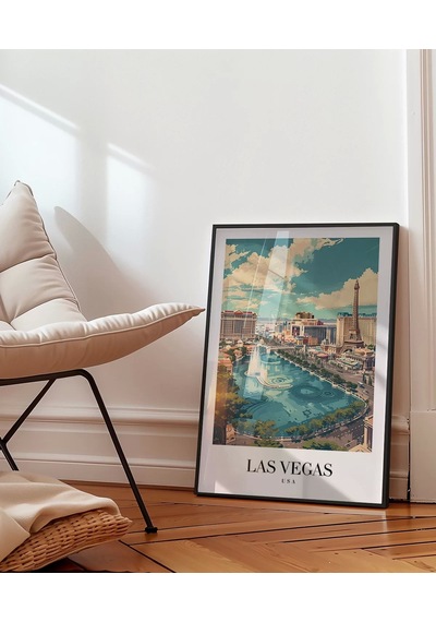 Çerçevesiz Poster Bellagio & Paris View