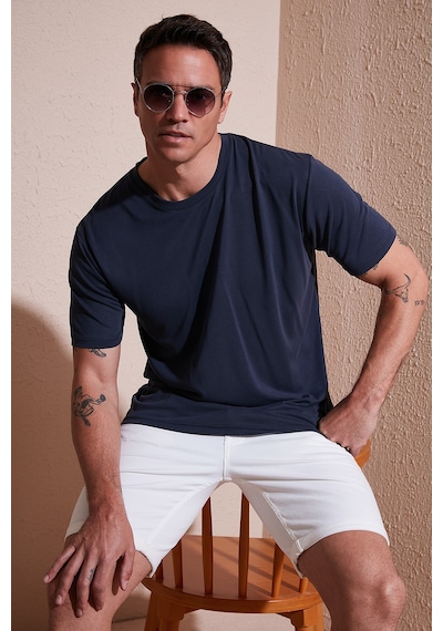 Buratti Regular Fit Bisiklet Yaka Basic Erkek T Shirt 5902924 Indigo