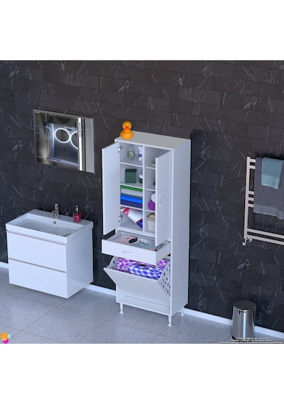 Eliusta Reli Dolap Beyaz Çok Kullanımlı 65 Cm Eninde Banyo Dolabı 60x171x32,5 Cm 2 Kapak 6 Raf Dolap Beyaz Eliusta Reli Dolap Beyaz Çok Kullanımlı 65 Cm Eninde Banyo Dolabı 60x171x32,5 Cm 2 Kapak 6 Raf Dolap Beyaz