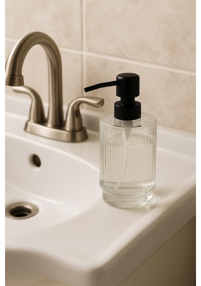 Cam Şeffaf Sıvı Sabunluk 200 Ml Banyo Lavabo Çok Renkli