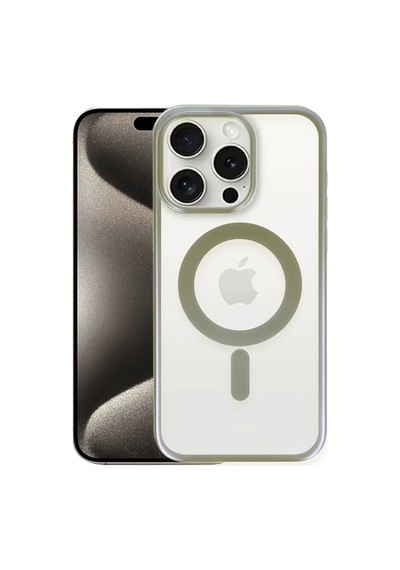 Apple iPhone Uyumlu  15 Pro Uyumlu Kılıf Erozi Magsafe Kapak - Gri
