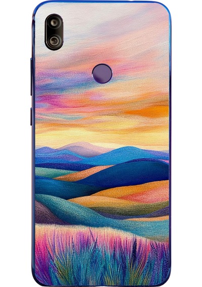 Redmi Note 7 Uyumlu Renkli Pastel Günbatımı Baskılı Silikon Kılıf