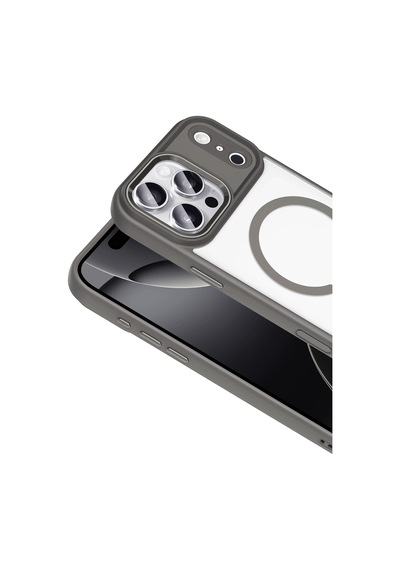 Joko - 913 - Apple Apple iPhone Uyumlu 17 Pro Max Terea Magsafe Kapak - Glblseme - - Gri