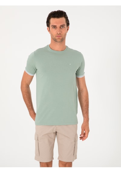 Mint Regular Fit %100 Pamuk Bisiklet Yaka T-shirt