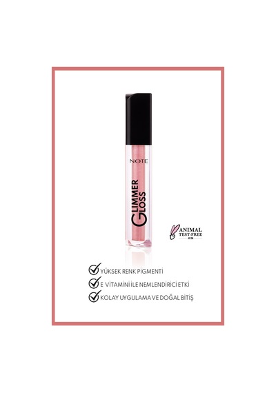Note Cosmetique Glimmer Gloss Işıltılı Nemlendirici Dudak Parlatıcısı - 20 Sugar Baby