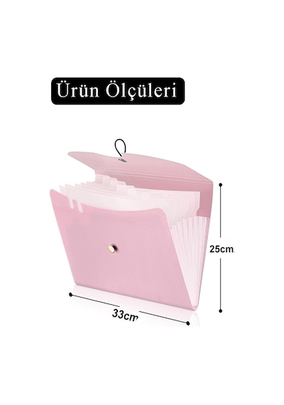 Körüklü Dosya 13 Bölmeli Pastel Mavi 1 Adet A4 Akardiyon Dosya Düzenleyici 13 Cepli Lastikli Dosya Belge Düzenleyici