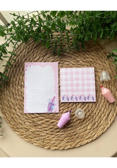Bubble Tea Notepad/memopad Not Defter Seti