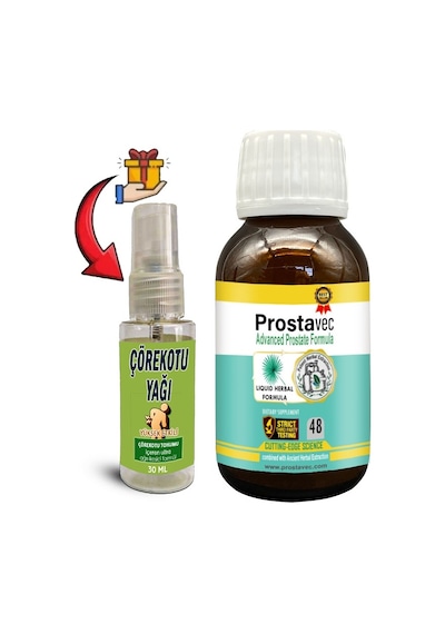 Prostavec: 1 Adet Erkeklere Özel Likit Formül 50 M Şurup + 30 Ml Çörek Otu Yağı