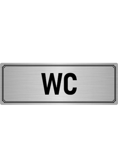 Metal Yönlendirme Levhası, Departman Kapı İsimliği Wc 7x20 cm Gümüş Renk