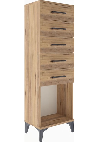 Arges Dolap 5 Çekmeceli 44x30x134 Çam-çam Çam