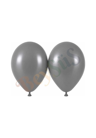 Duman Renk Lateks Retro Balon 50 Cm - 2 Adet Gri