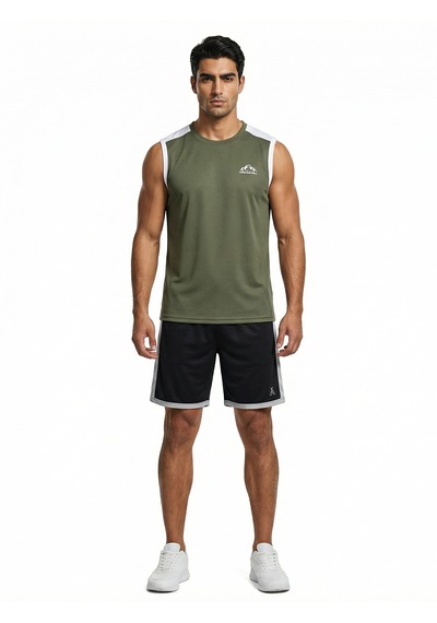 Orendahill Erkek Spor Atlet Hızlı Kuruyan Esnek Regular Fit Gym Activewear Haki