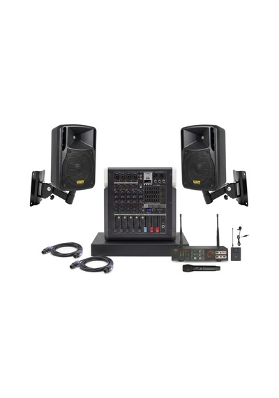 Okul Toplantı Ve Konferans Salonu Ses Sistemi - Yaka & El Mikrofonlu Tak-çalıştır Paket
