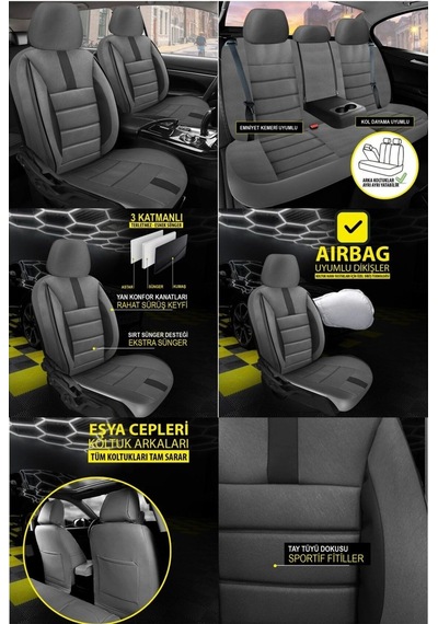 Daihatsu Sirion Koltuk Kılıfı Oniks Füme 1 Takım