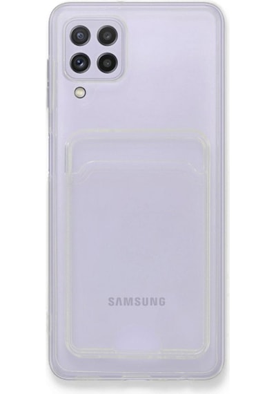Samsung Samsung Uyumlu Galaxy A22 Kılıf Kart Şeffaf Silikon - Şeffaf Diğer