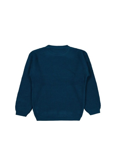 Civil Boys Waffle Örgülü 10-13 Yaş Kazak Koyu Yeşil