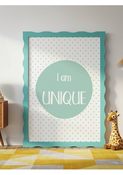 I Am Unique Dijital Baskı Poster Yeşil Çerçevesiz