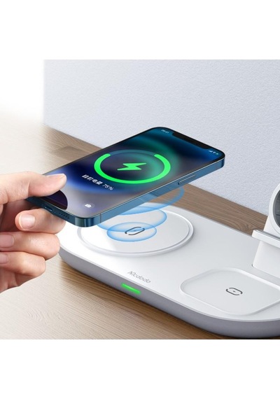 Mcdodo CH-7060 3 İn1 Manyetik 15 W Kablosuz Hızlı Şarj Dock Stand Beyaz
