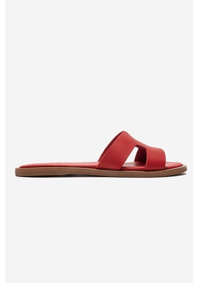 Luvishoes Bıora Kırmızı Hakiki Deri Kadın Terlik
