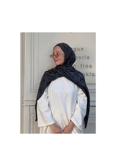 Ardün Hijab Halka Desen Pamuklu Şal Lacivert Şık Ve Modern Tesettür Şal Lacivert - 936527278 Lacivert