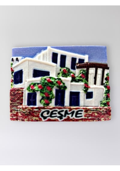 Çeşme Polyester Kabartmalı Magnet 7,5 X 5,5 Cm Dekoratif Hediyelik Buzdolabı Süsü Kod:1645