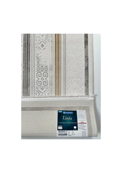 Merinos Vista Krem Kahverengi Çerçeveli %100 Akrilik Yumuşak Dokulu Salon Oturma Odası Halısı 76593-957